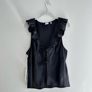 Aritzia Tonka Satin Blouse - Black